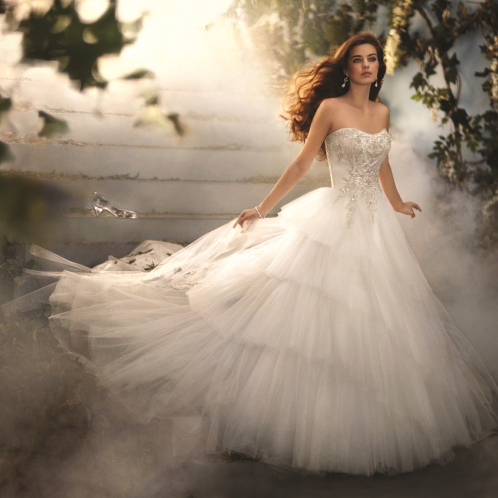 Alfred Angelo Disney Fairytale Cinderella Platinum Style 209 Size12 Bridal Dress